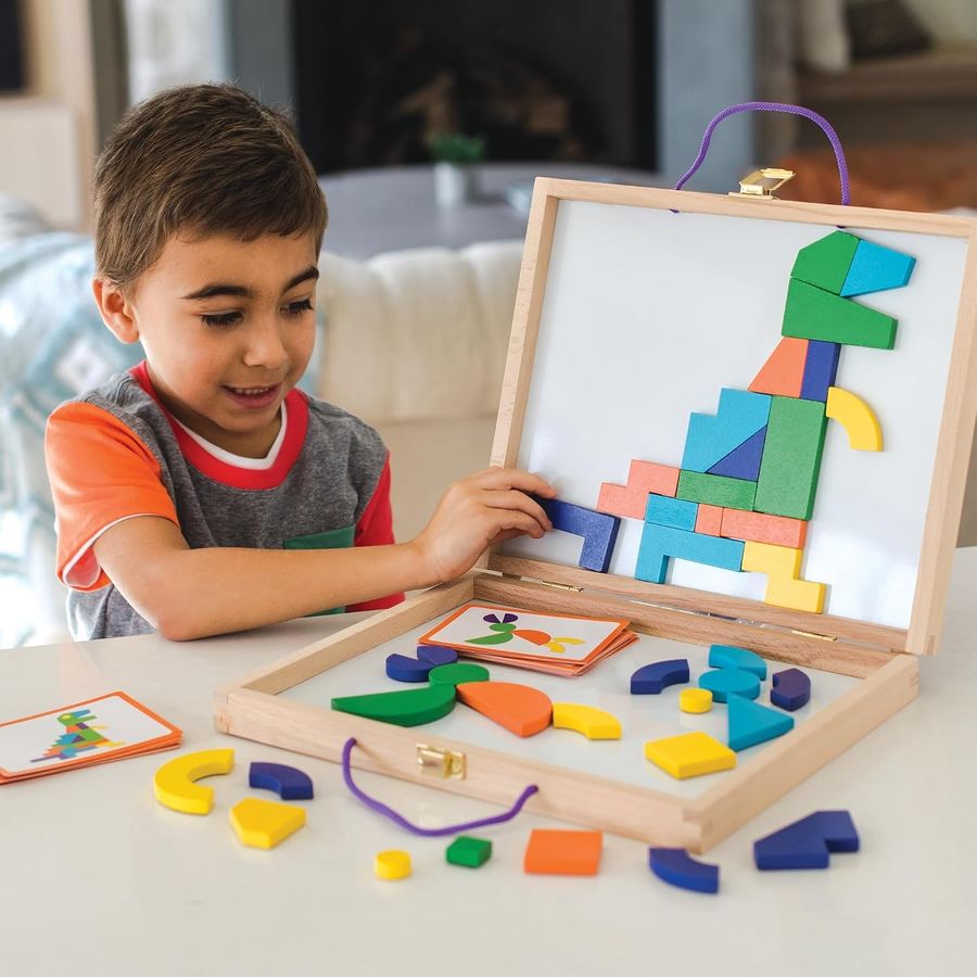 MindWare Imagination Magnets Wooden Pattern Blocks, view 2