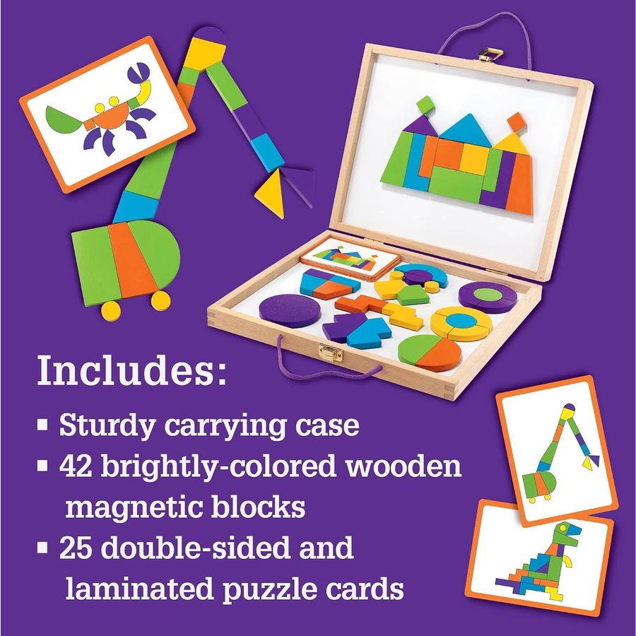 MindWare Imagination Magnets Wooden Pattern Blocks, view 4