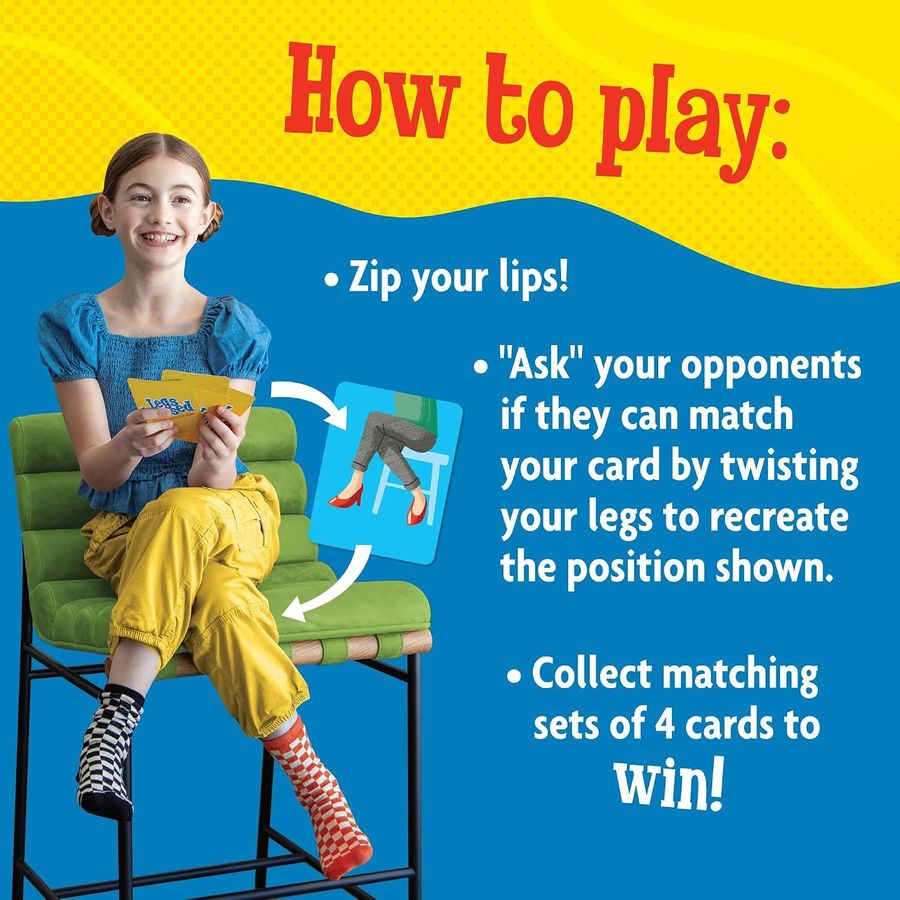 MindWare Legs Crossed Get-Up and Go-Fish Card Game, view 5