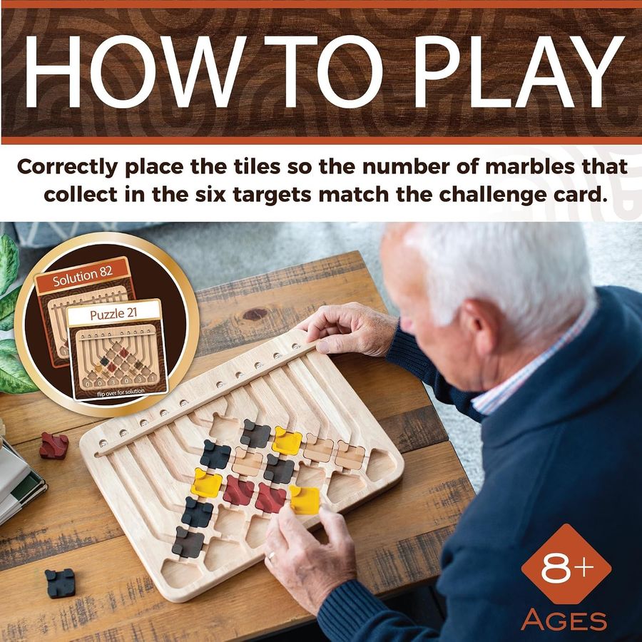 MindWare Marble Circuit Deluxe Wood Puzzle Set, view 3