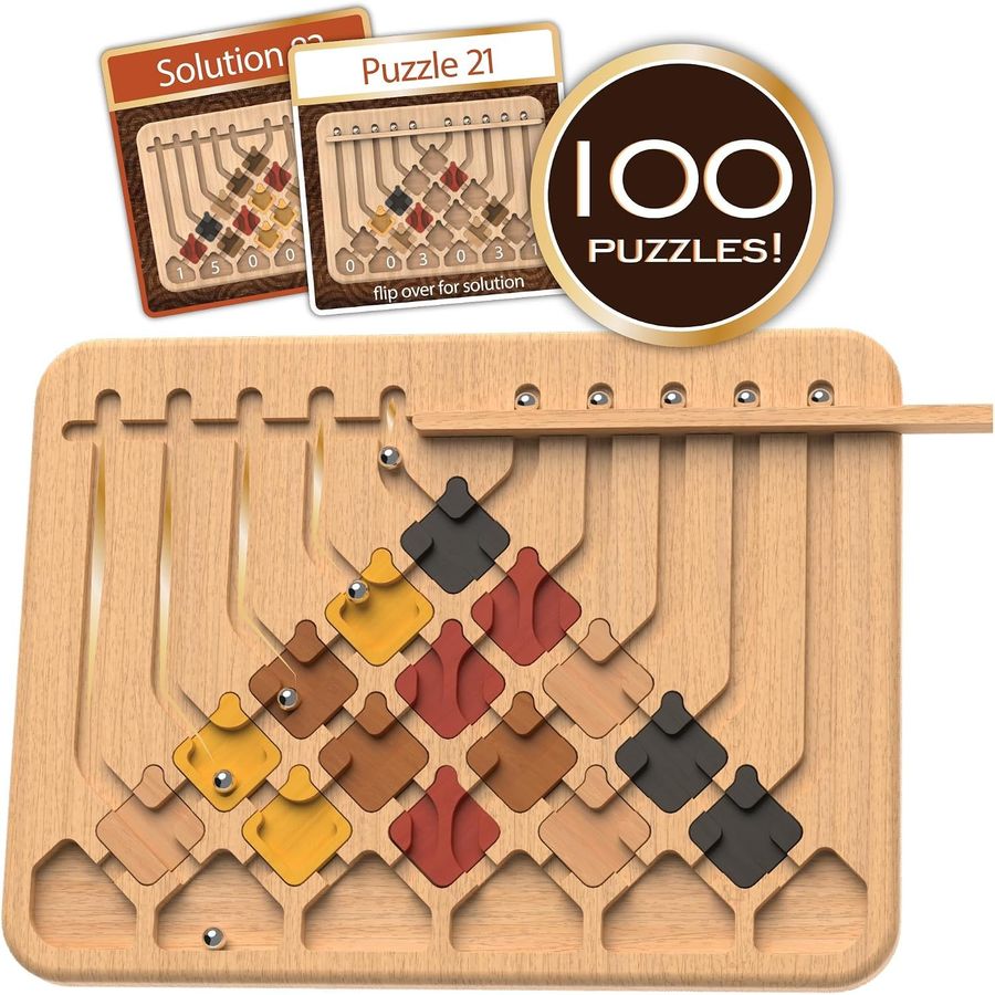 MindWare Marble Circuit Deluxe Wood Puzzle Set, view 4