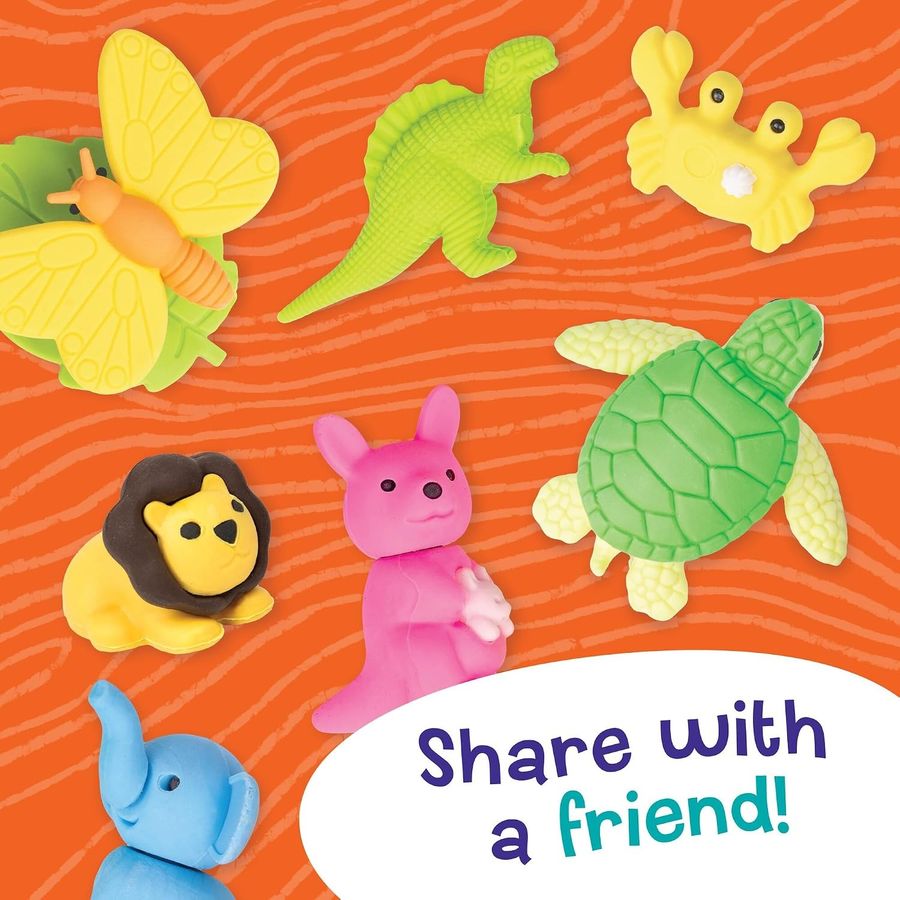 Peaceable Kingdom 60 Animal Erasers Party Favor Pack, view 3