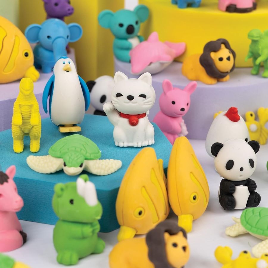 Peaceable Kingdom 60 Animal Erasers Party Favor Pack, view 6