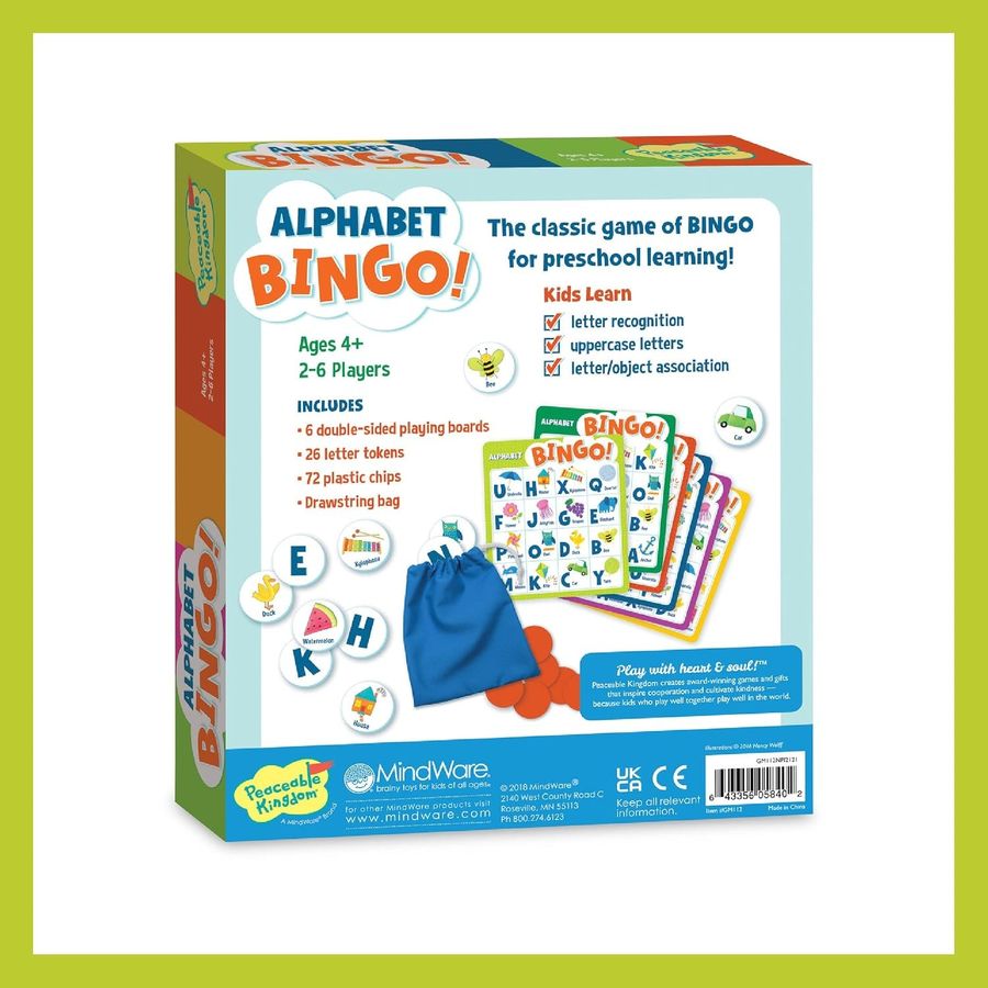 Peaceable Kingdom Alphabet Bingo Letter Learning Game, view 6