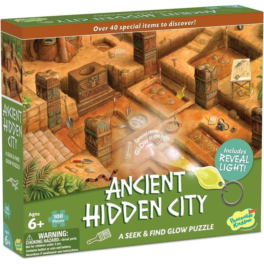Peaceable Kingdom Ancient Ruins Seek and Find Glow Puzzle
