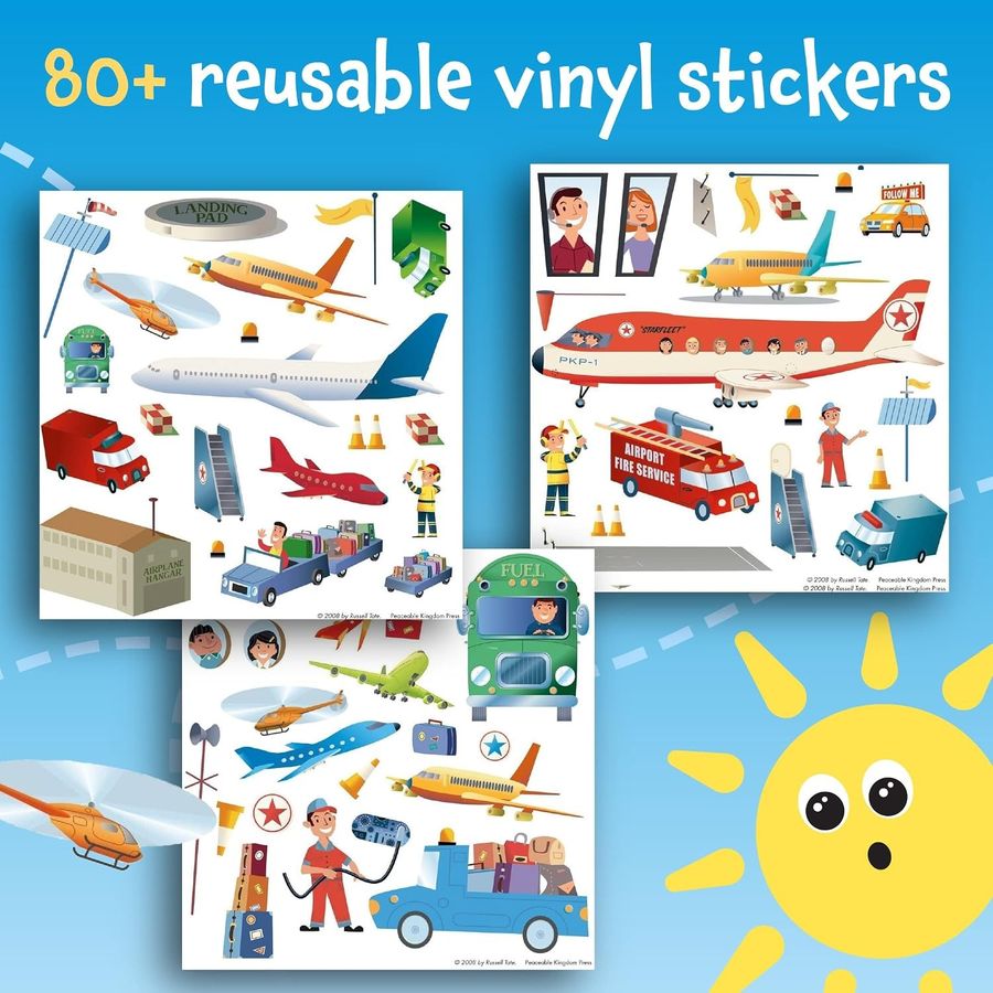 Peaceable Kingdom At the Airport Reusable Sticker Tote, view 4