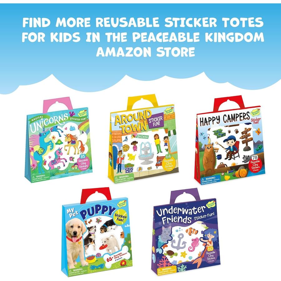 Peaceable Kingdom At the Airport Reusable Sticker Tote, view 6