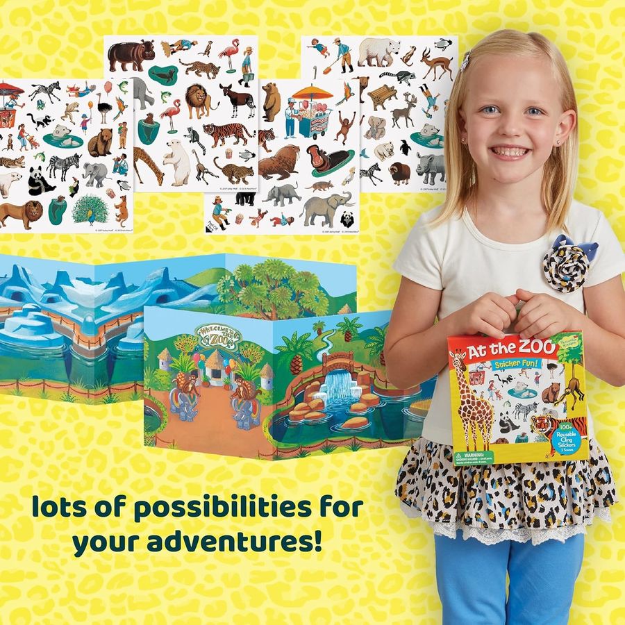 Peaceable Kingdom At the Zoo Reusable Sticker Tote, view 3