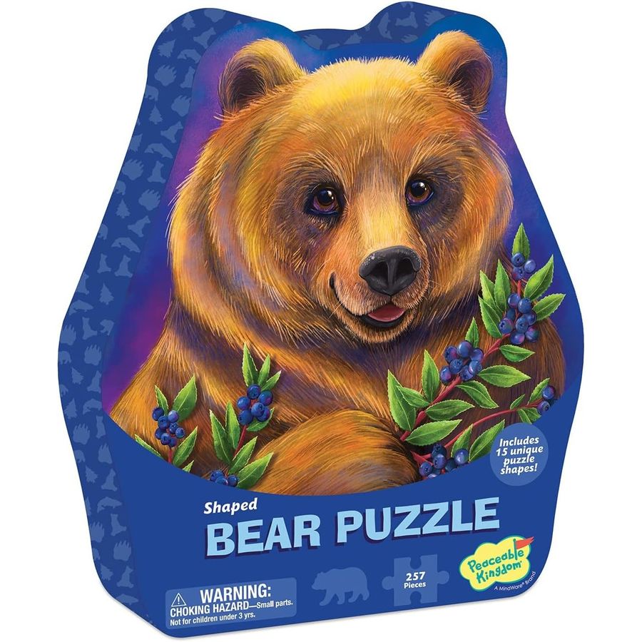 Peaceable Kingdom Bear-Shaped Puzzle with 15 Fun Shapes, view 2