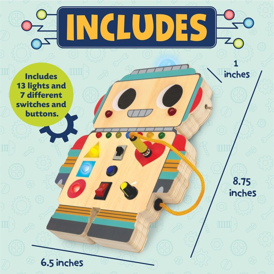 Peaceable Kingdom Blinkity Bot Light-Up Busy Board, view 3