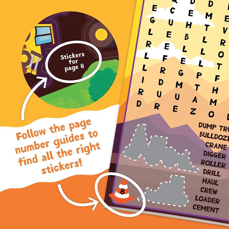 Peaceable Kingdom Build It! Construction Sticker Activity Book, view 5