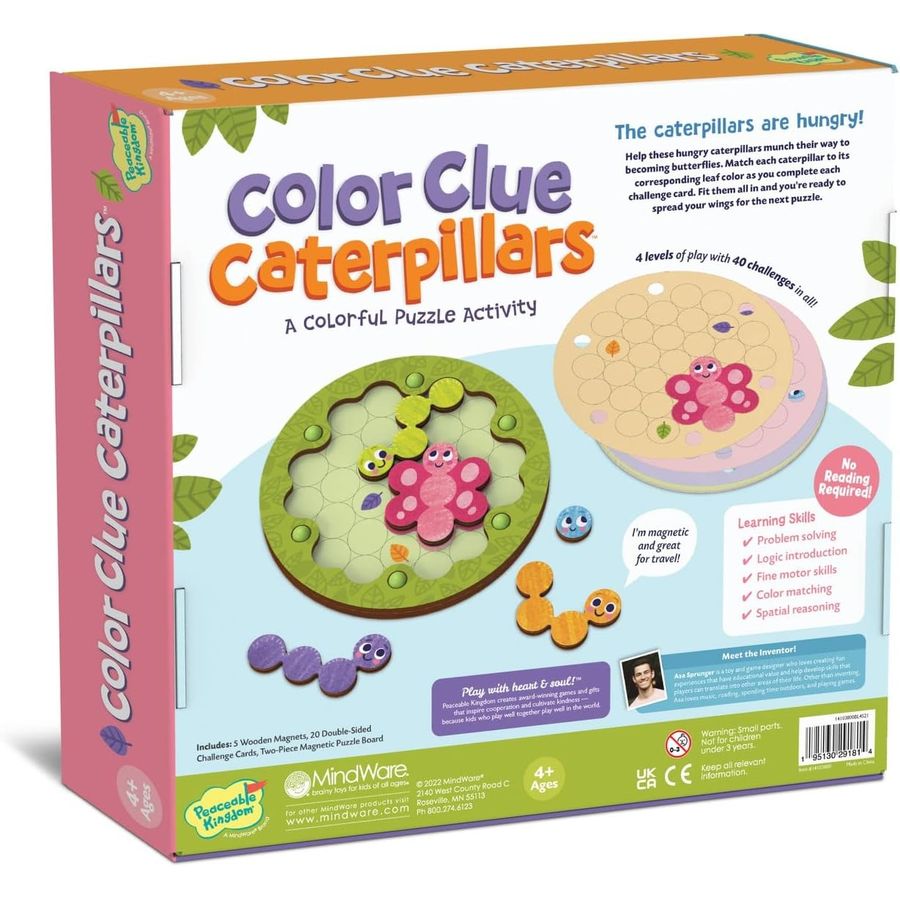 Peaceable Kingdom Color Clue Caterpillars Magnetic Puzzles, view 2