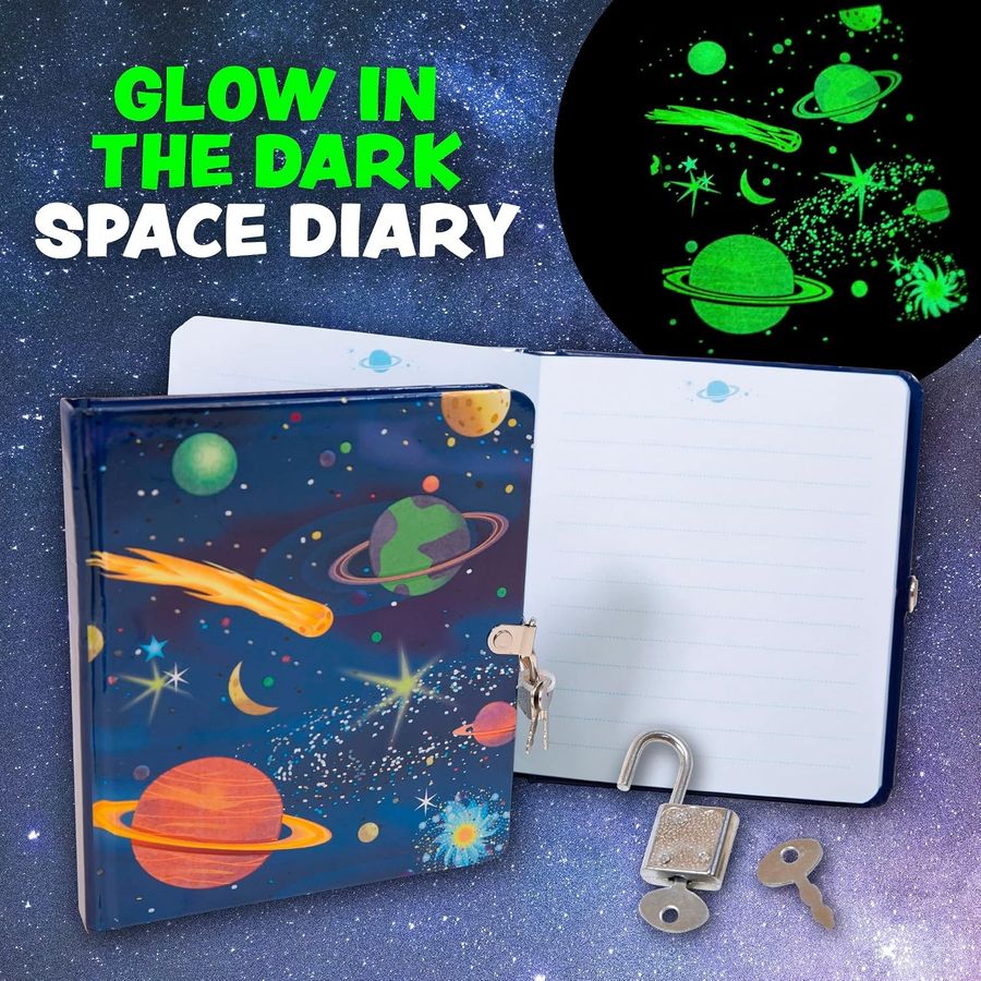 Peaceable Kingdom Deep Space Glow in the Dark Diary, view 2