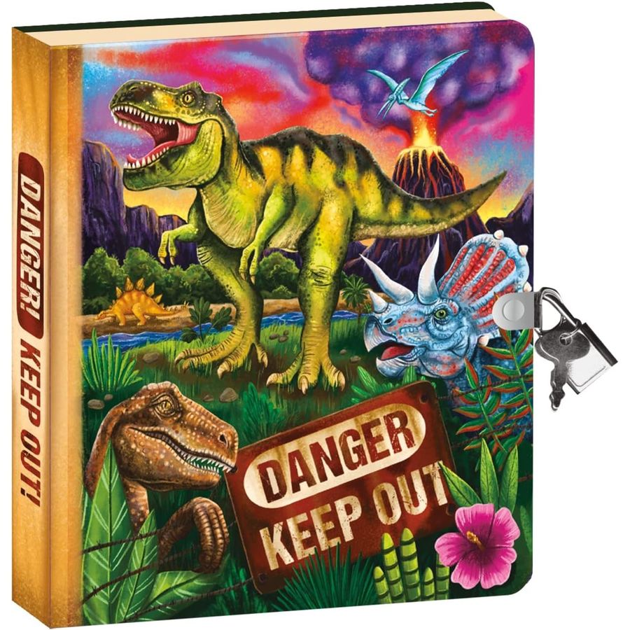 Peaceable Kingdom Dinosaur Glow in the Dark Lock and Key Diary