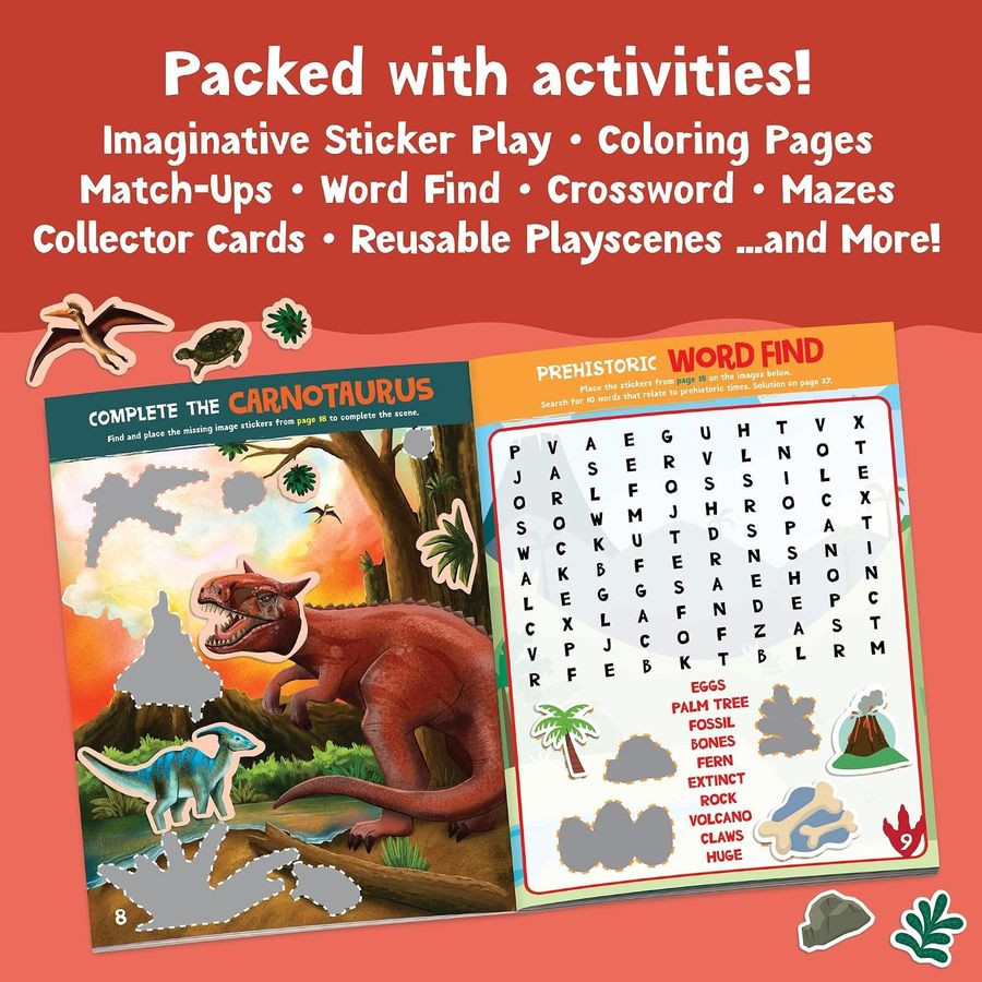 Peaceable Kingdom Dinosaur Sticker Activity Book, view 2