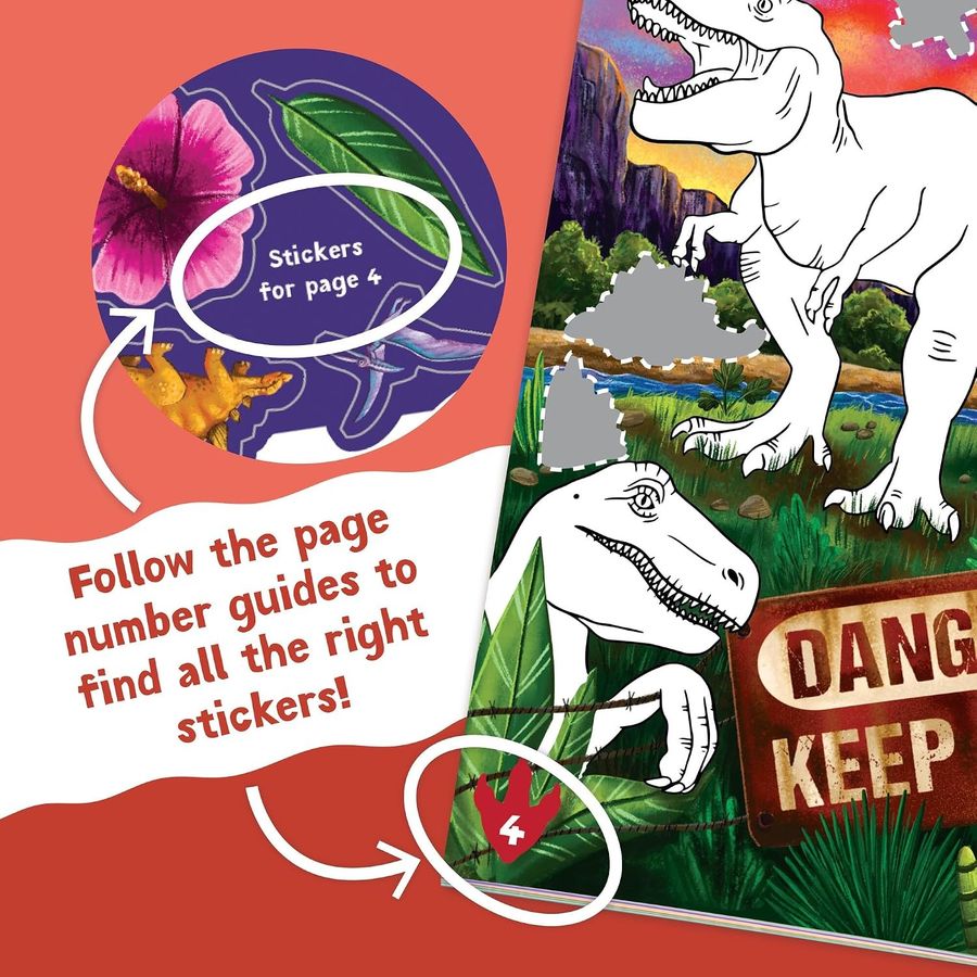 Peaceable Kingdom Dinosaur Sticker Activity Book, view 4