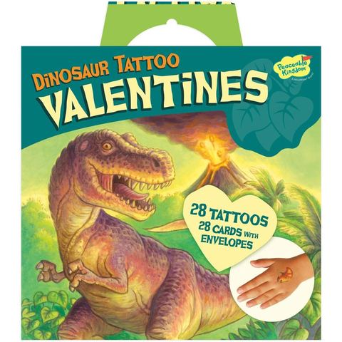 Peaceable Kingdom Dinosaur Tattoo Valentines