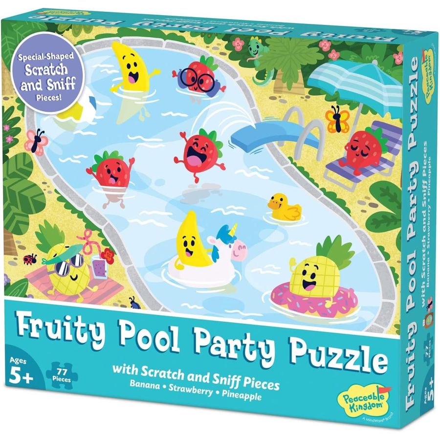 Peaceable Kingdom Fruity Pool Party Scratch and Sniff Puzzle, view 5