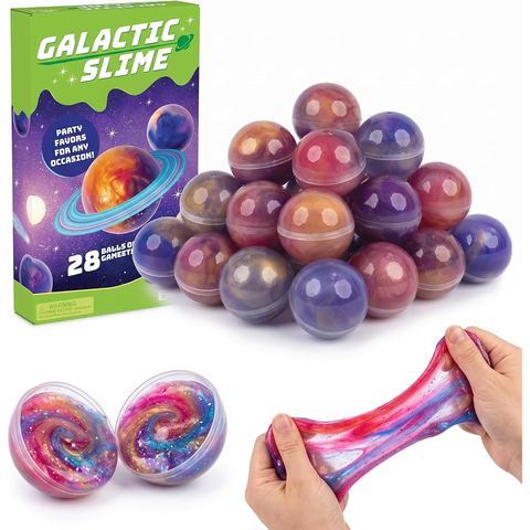 Peaceable Kingdom Galaxy Slime Balls, 28 Pack