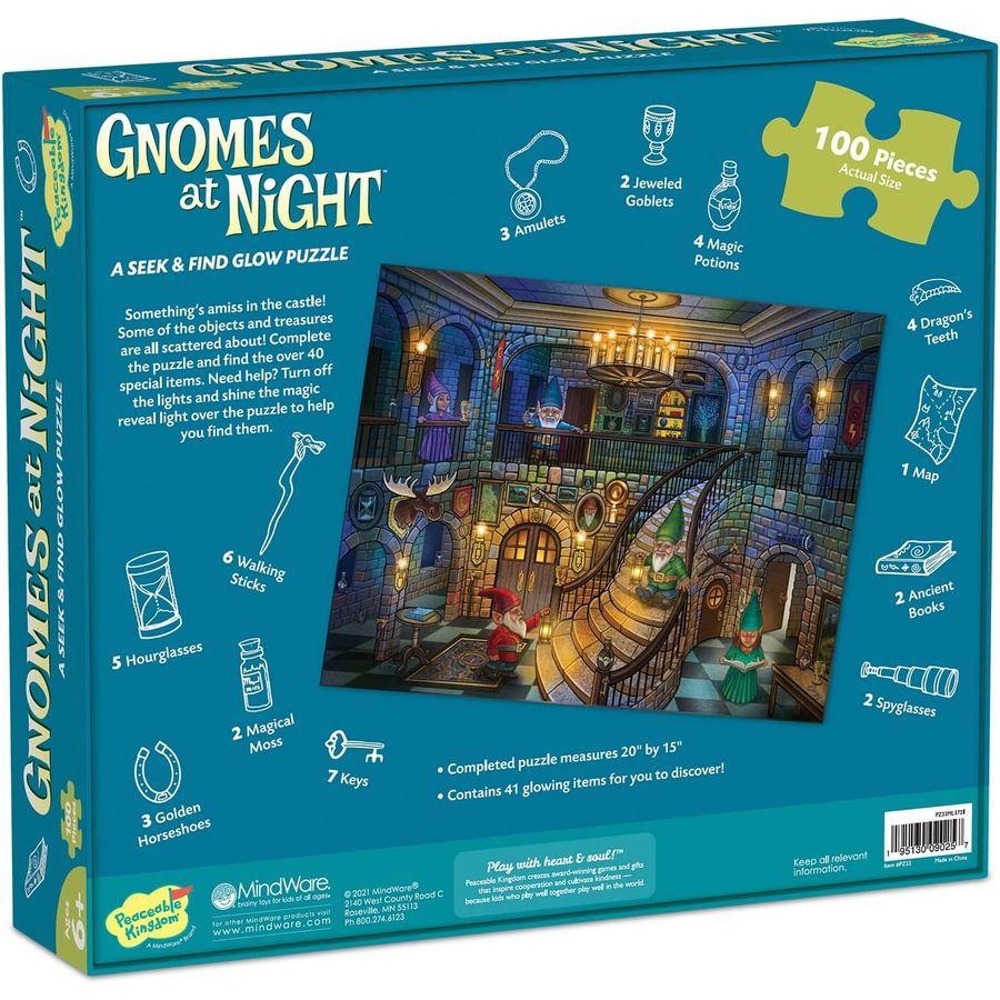Peaceable Kingdom Gnome Seek and Find Glow Puzzle, view 5