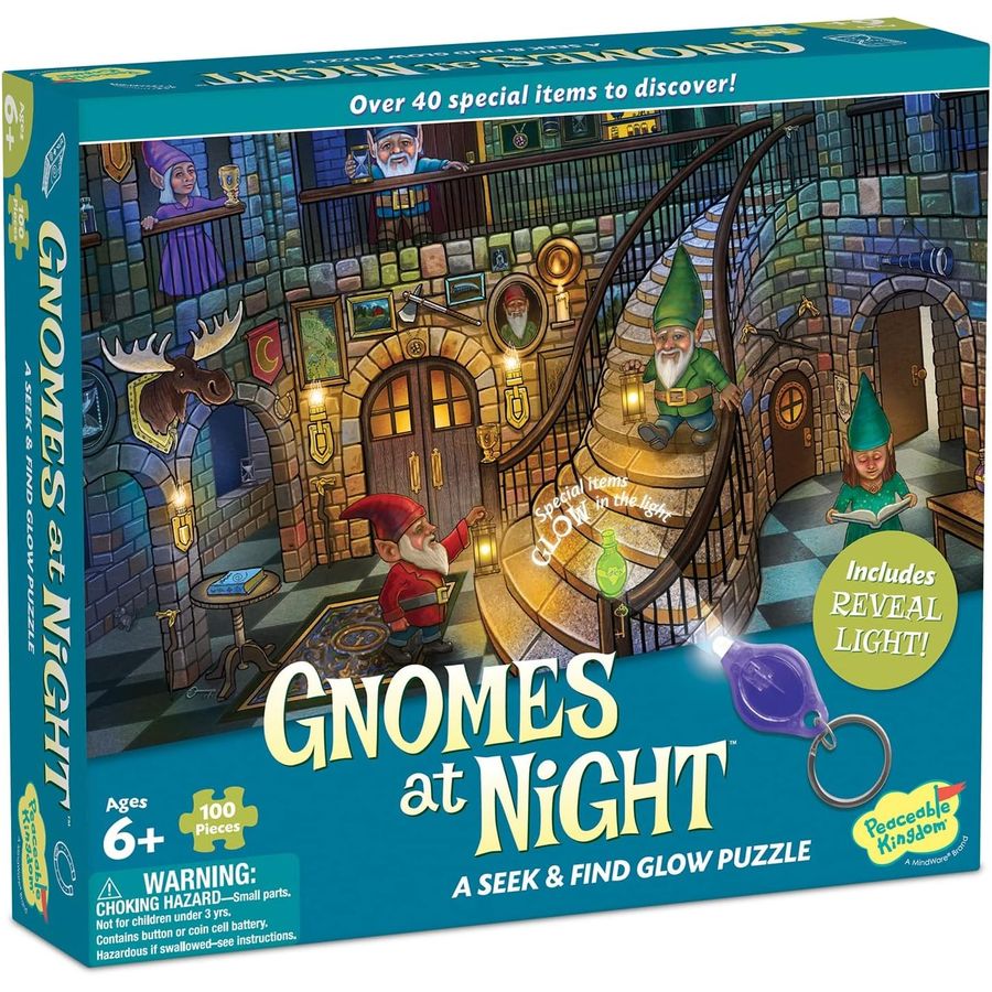 Peaceable Kingdom Gnome Seek and Find Glow Puzzle