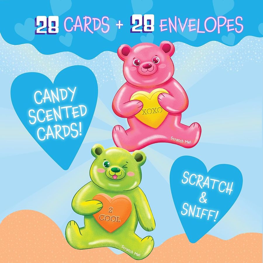 Peaceable Kingdom Gummy Bear Scratch and Sniff Valentines, view 2