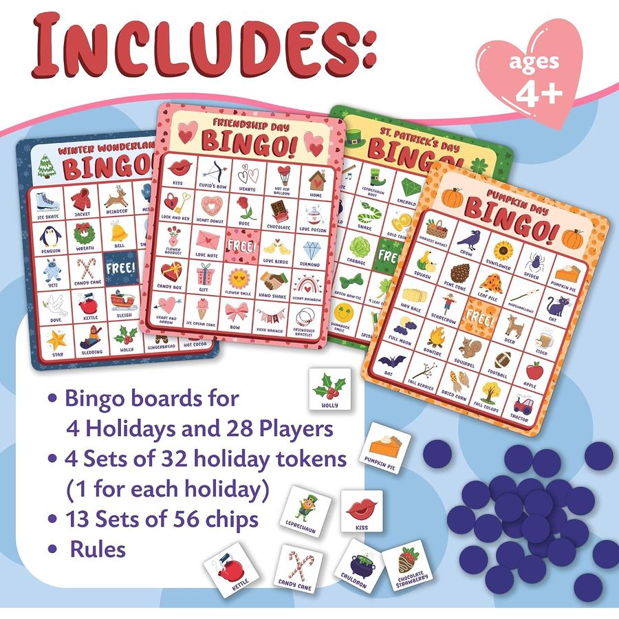 Peaceable Kingdom Holiday Bingo Set, view 5