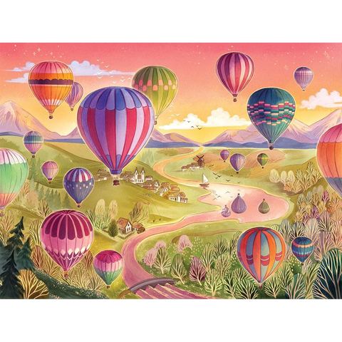 Peaceable Kingdom Hot Air Balloon Pass Along Puzzle
