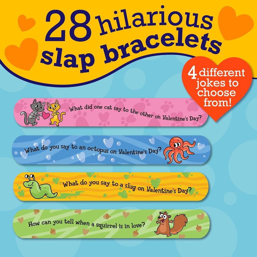 Peaceable Kingdom Joke Slap Bracelet Valentines, view 2