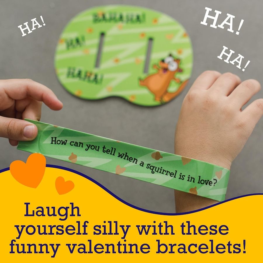 Peaceable Kingdom Joke Slap Bracelet Valentines, view 4