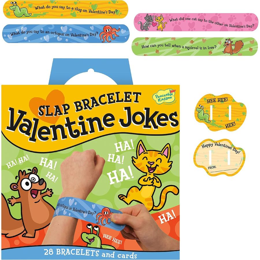 Peaceable Kingdom Joke Slap Bracelet Valentines
