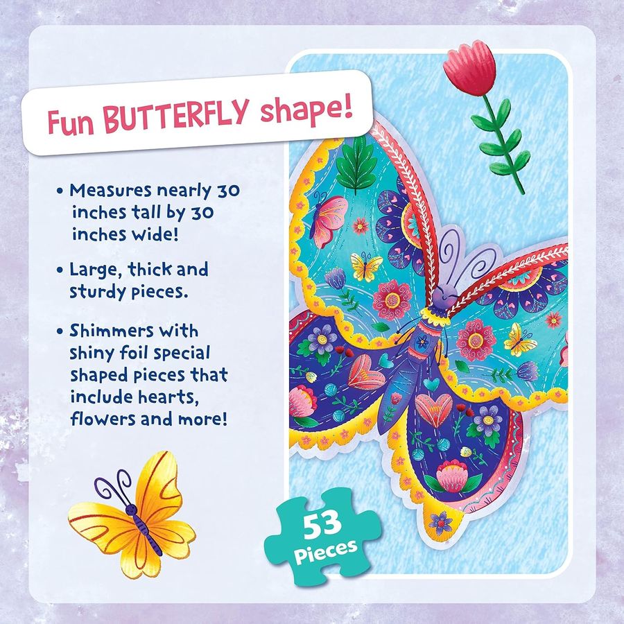 Peaceable Kingdom Jumbo Butterfly Floor Puzzle, 53 Pieces, view 4