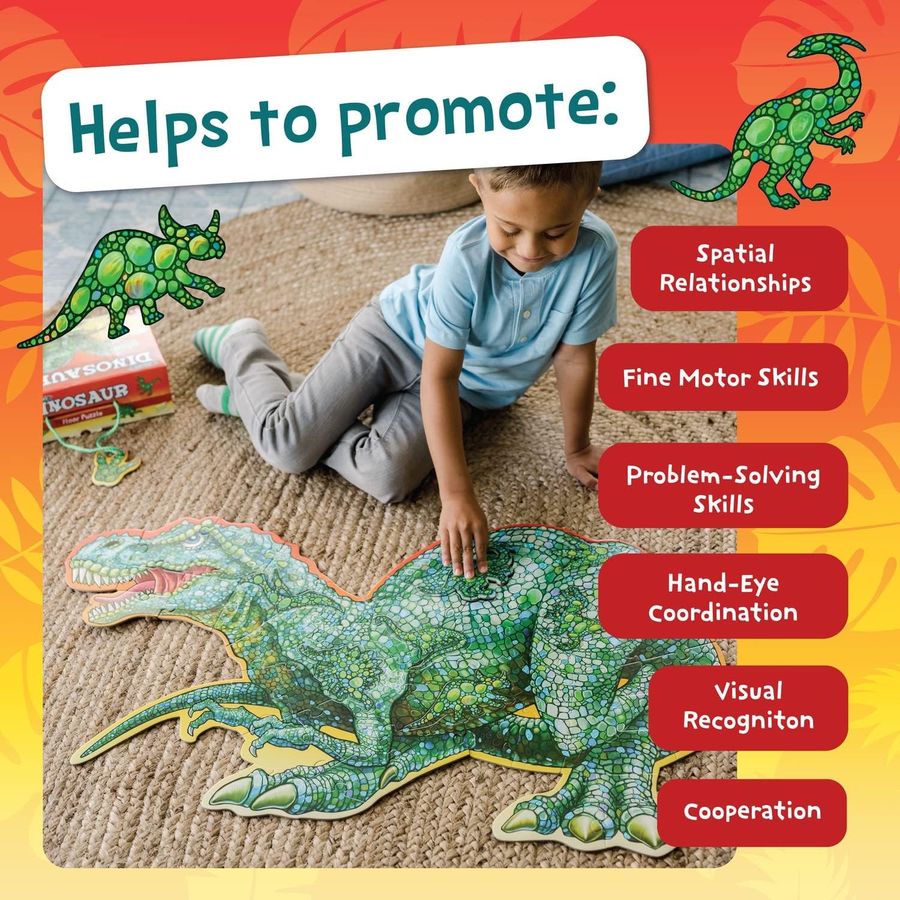 Peaceable Kingdom Jumbo Dinosaur Floor Puzzle, 51 Pieces, view 2