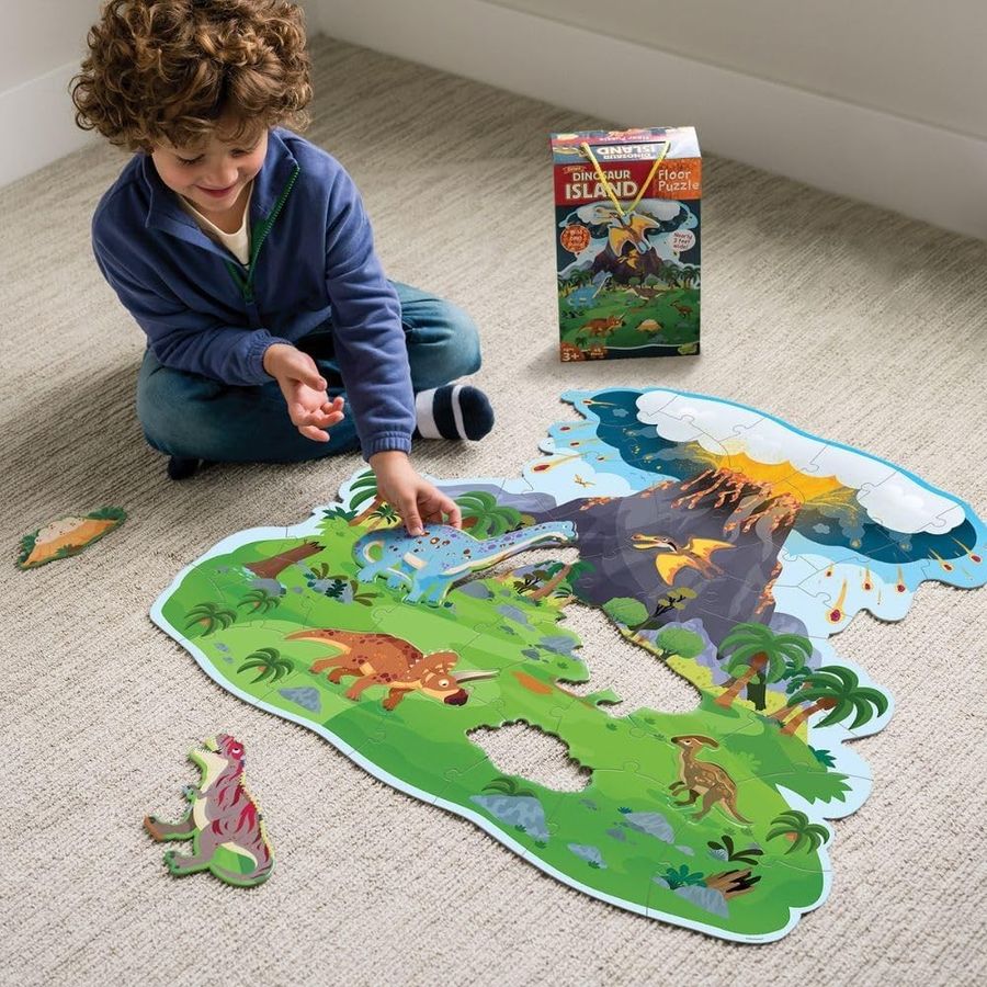 Peaceable Kingdom Jumbo Dinosaur Island Floor Puzzle, 48 Pieces, view 2