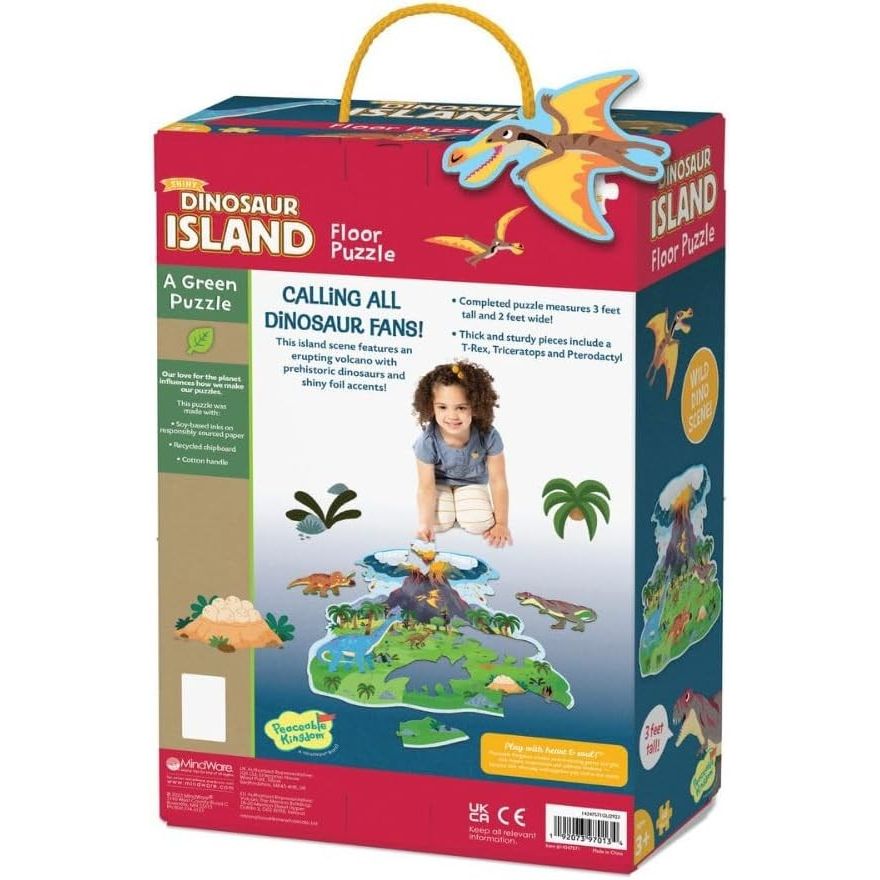 Peaceable Kingdom Jumbo Dinosaur Island Floor Puzzle, 48 Pieces, view 4