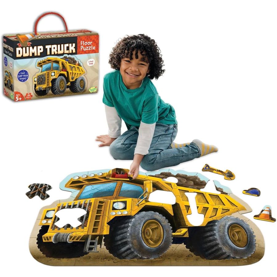 Peaceable Kingdom Jumbo Dump Truck Floor Puzzle, 49 Pieces