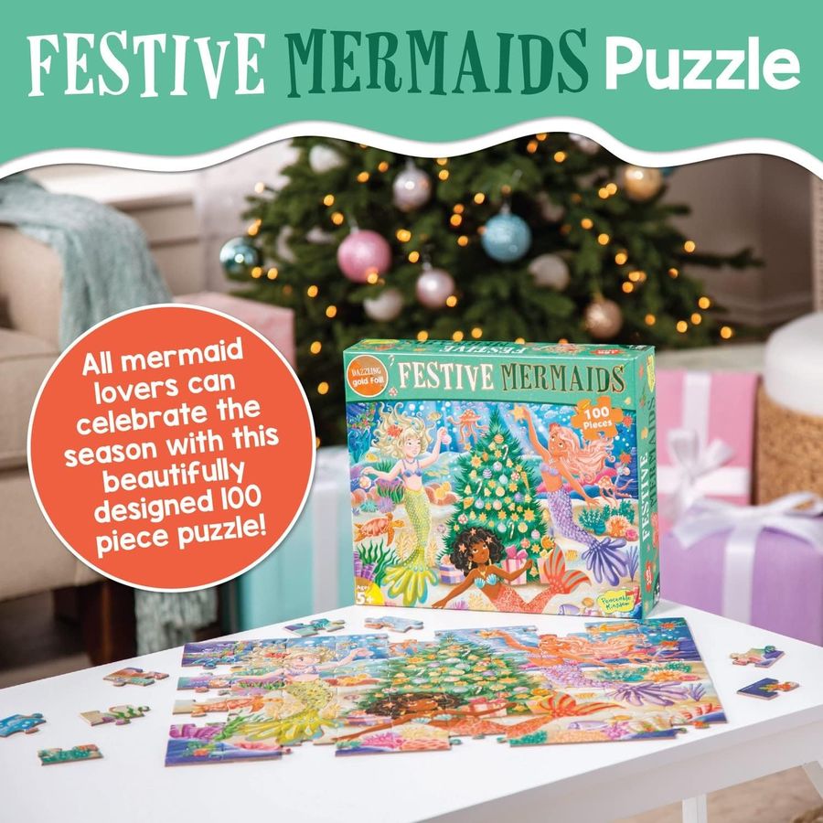Peaceable Kingdom Jumbo Mermaid Floor Puzzle, 100 Pieces, view 2