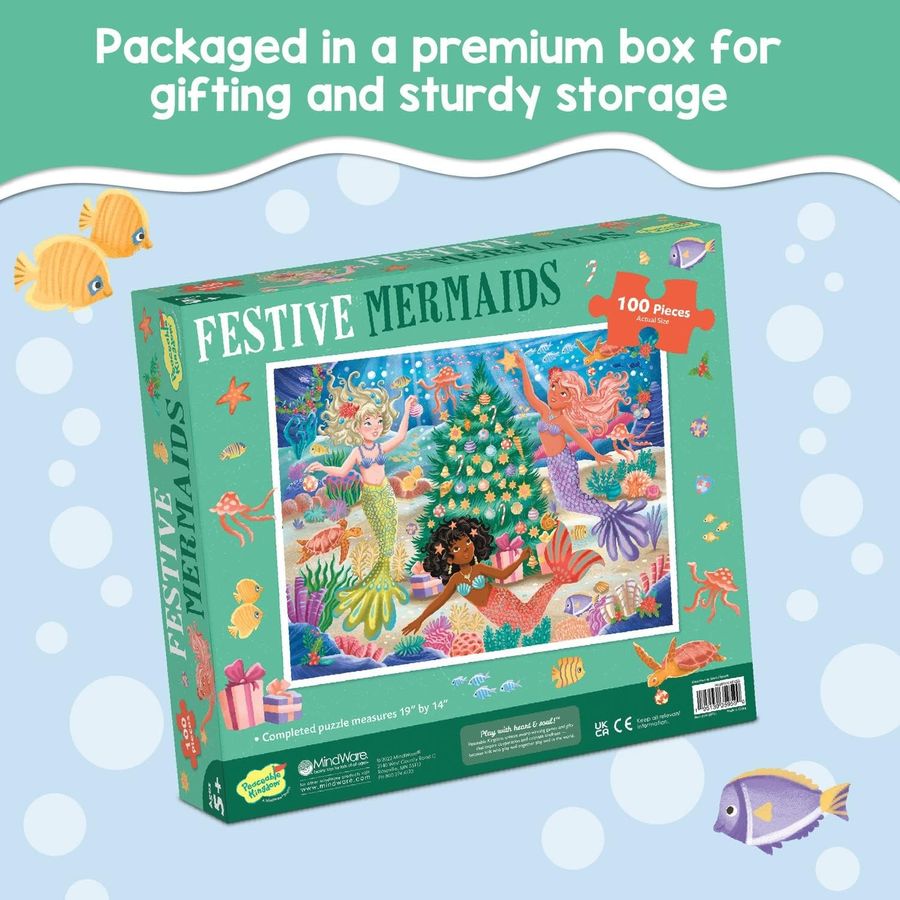 Peaceable Kingdom Jumbo Mermaid Floor Puzzle, 100 Pieces, view 4