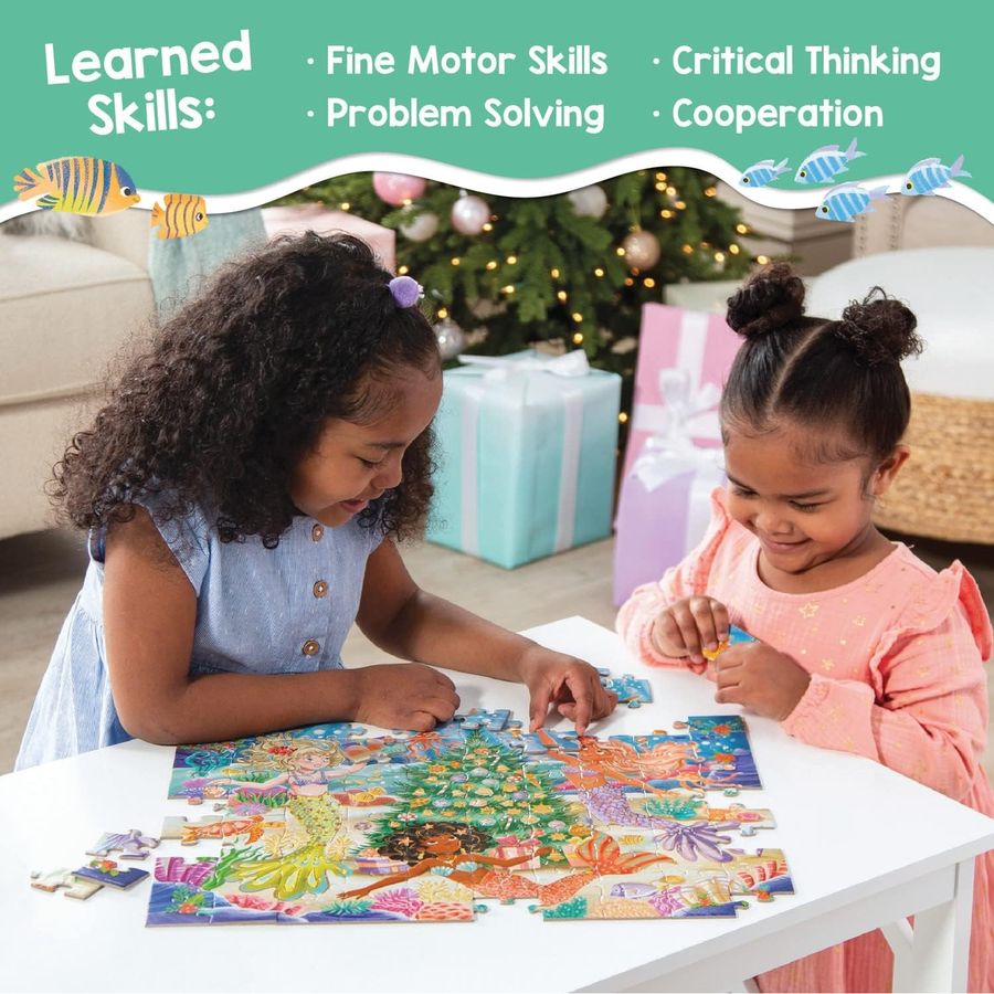 Peaceable Kingdom Jumbo Mermaid Floor Puzzle, 100 Pieces, view 5