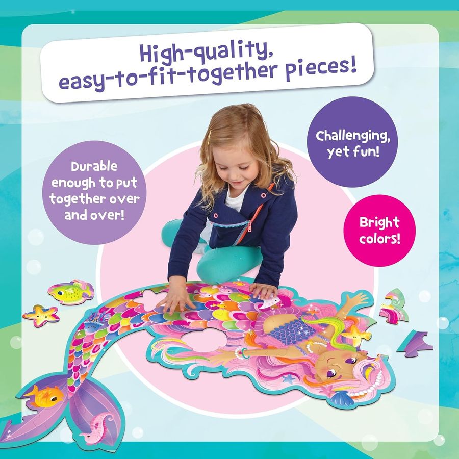 Peaceable Kingdom Jumbo Mermaid Floor Puzzle, 41 Pieces, view 2
