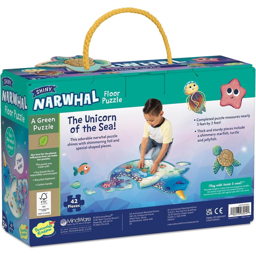 Peaceable Kingdom Jumbo Narwhal Floor Puzzle, 42 Pieces, view 5