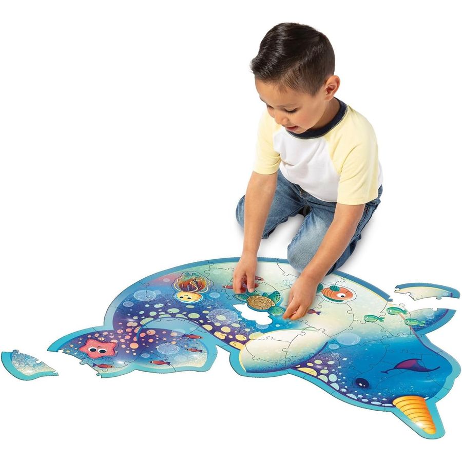 Peaceable Kingdom Jumbo Narwhal Floor Puzzle, 42 Pieces