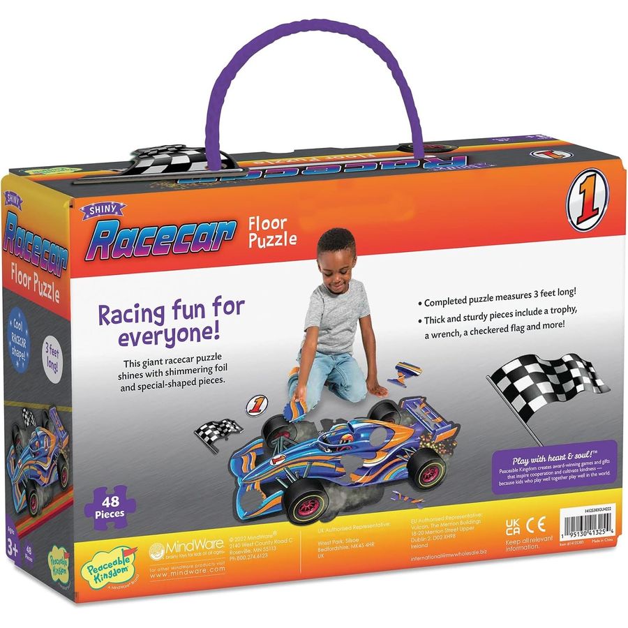 Peaceable Kingdom Jumbo Racecar Floor Puzzle, 48 Pieces, view 6