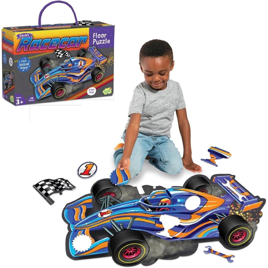 Peaceable Kingdom Jumbo Racecar Floor Puzzle, 48 Pieces