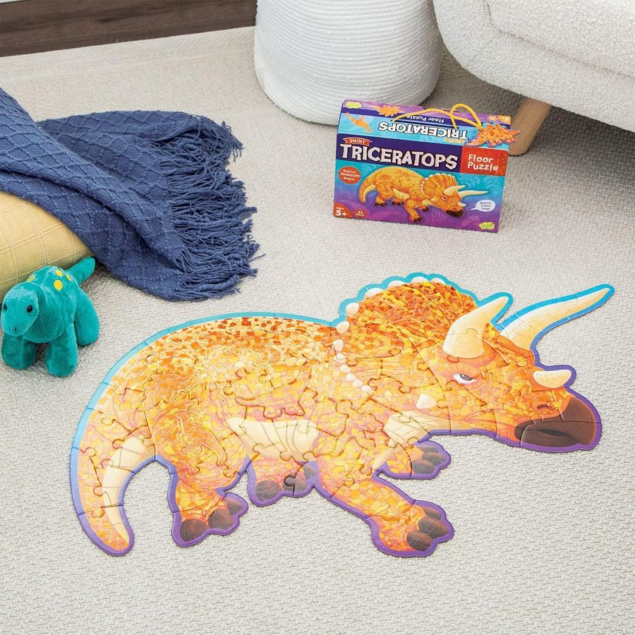 Peaceable Kingdom Jumbo Triceratops Floor Puzzle, 52 Pieces, view 6