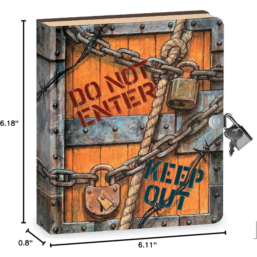Peaceable Kingdom Keep Out Lock and Key Diary, view 2