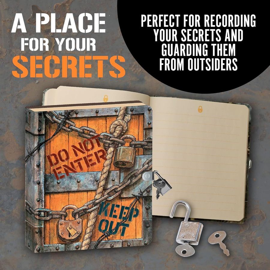Peaceable Kingdom Keep Out Lock and Key Diary, view 5
