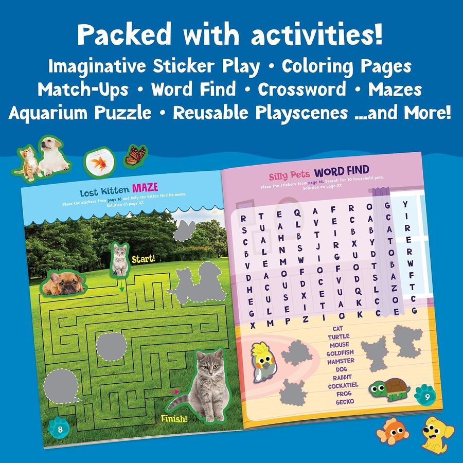 Peaceable Kingdom Pets Sticker Activity Book Set, view 3