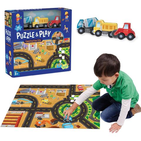 Peaceable Kingdom Puzzle and Play: Construction Site