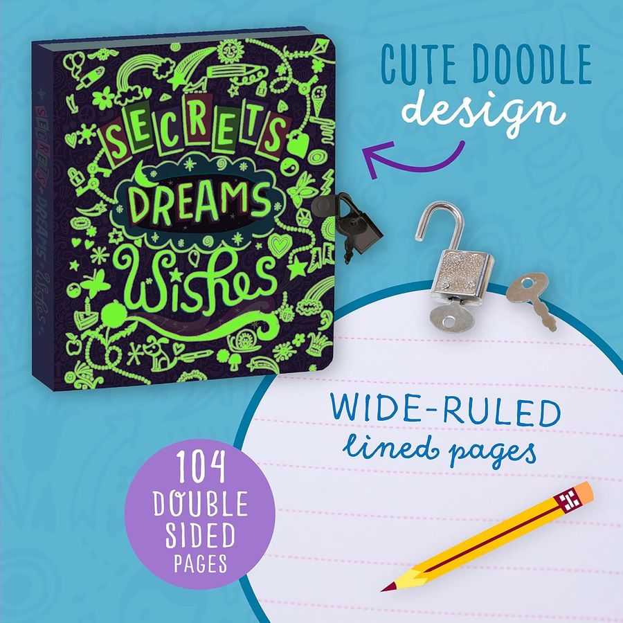 Peaceable Kingdom Secrets, Dreams and Wishes Glow Diary, view 4